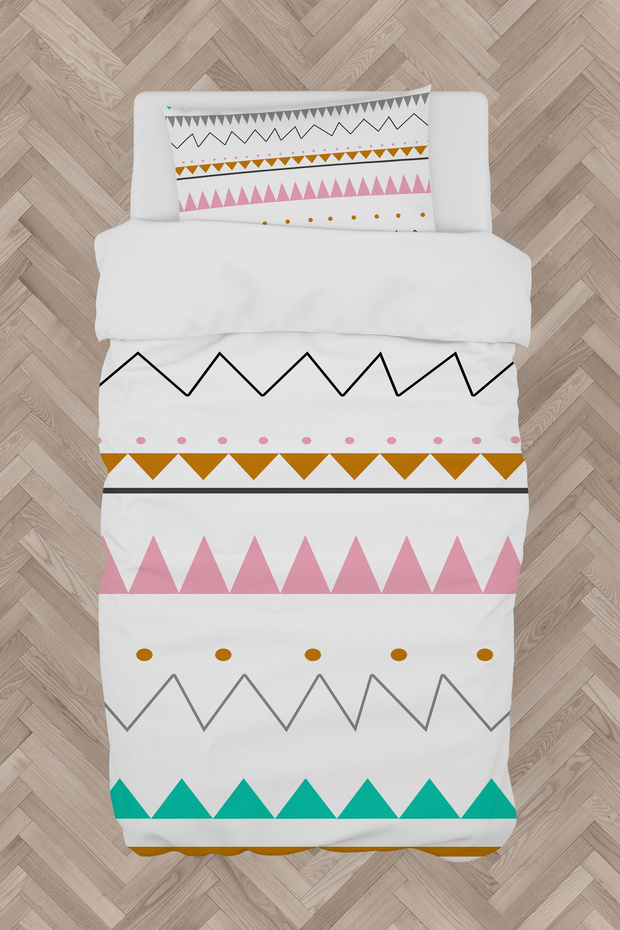 BABY AND KIDS ROOM Zigzag Patterned Duvet Cover Set