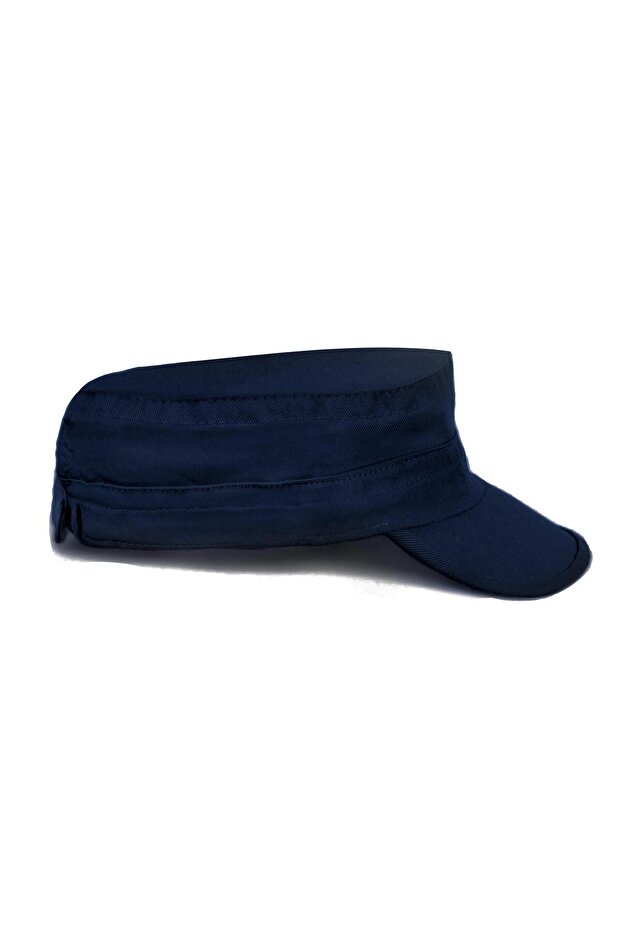 Navy Blue Castro Summer Linen Hat