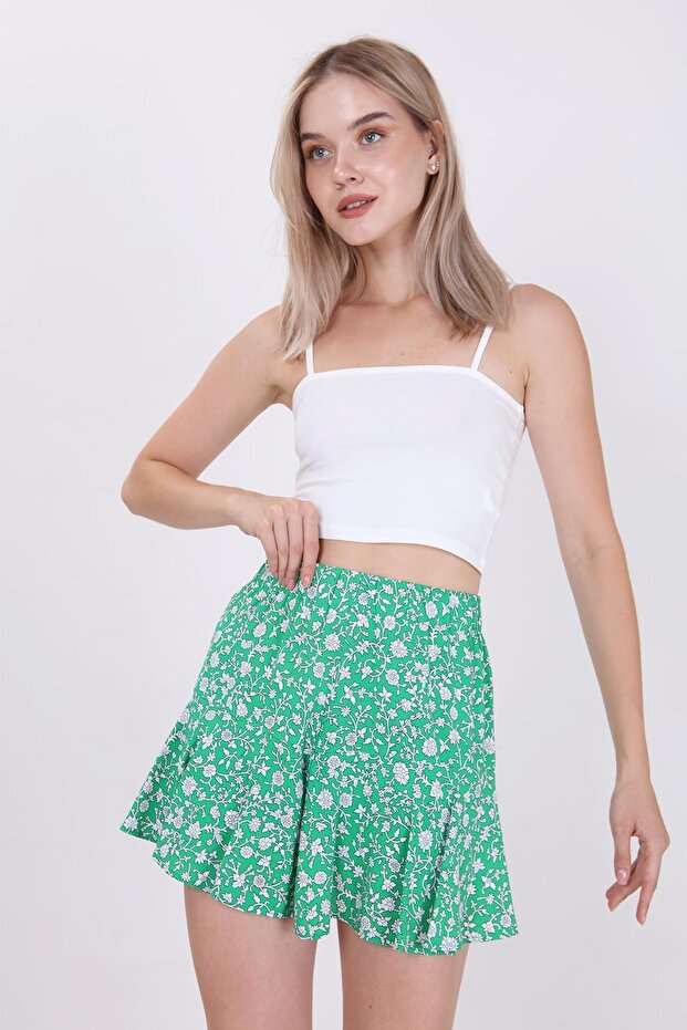 Kurzer Rock mit Blumenmuster - 4