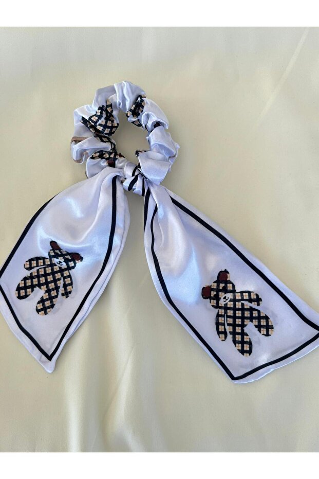 الأبيض تيدي بير نمط القوس مشبك مطاطي - 3