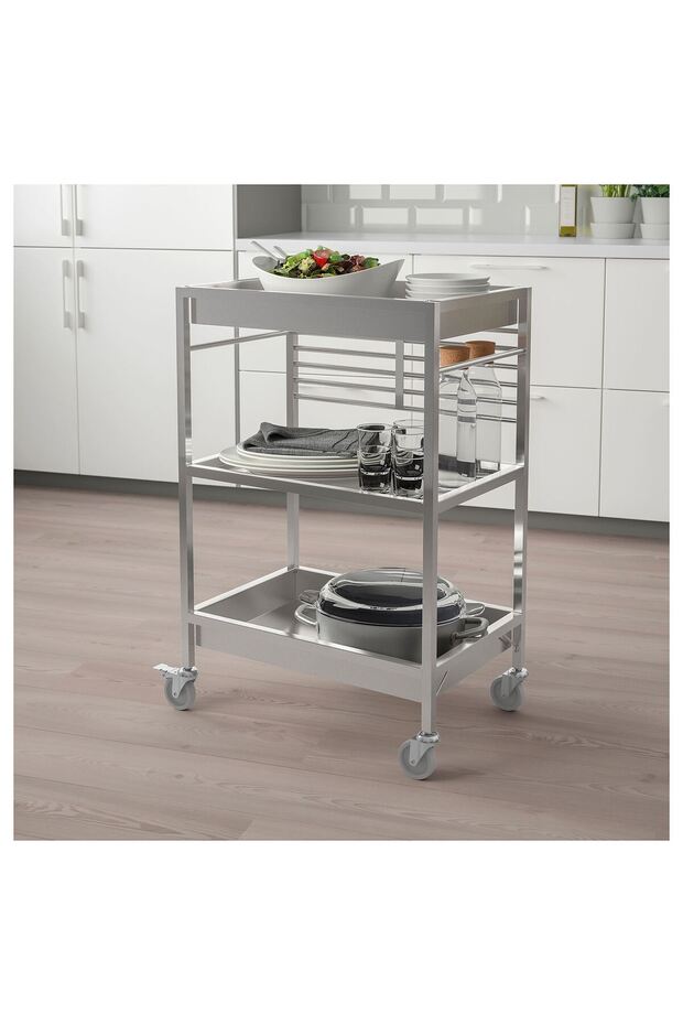 servis arabası, paslanmaz çelik, 60x40 cm - 6