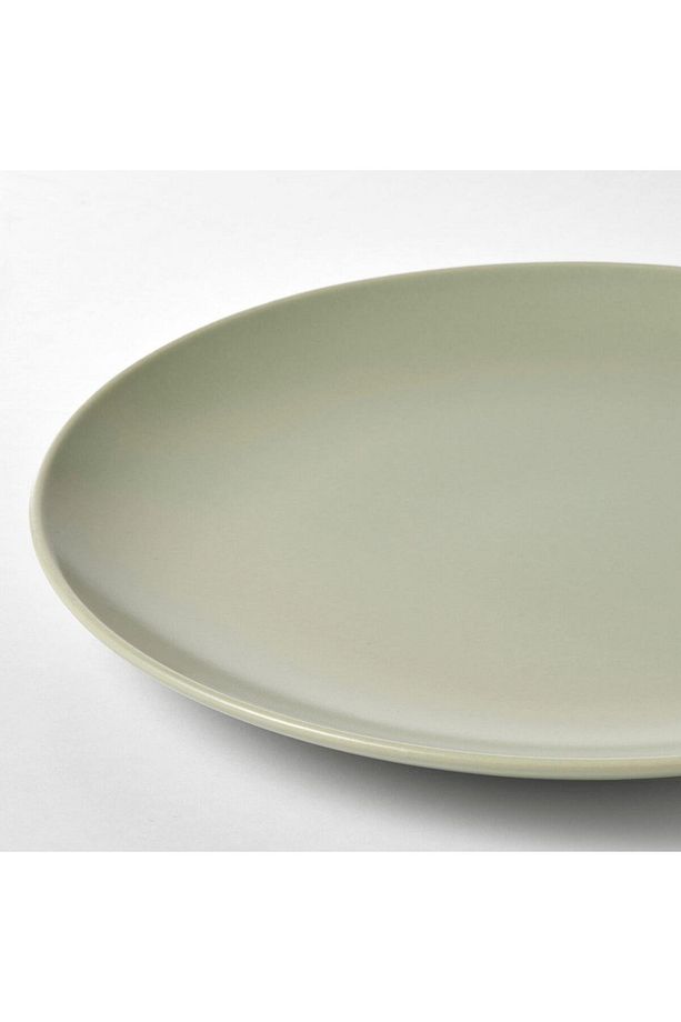 4 Adet Tabak Seti Mat Açık Yeşil Renk 26 cm, 4 Adet, Stoneware Yuvarlak Tabak Seti - 3