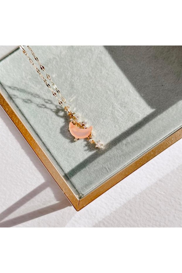 Moon Pink Steel Necklace