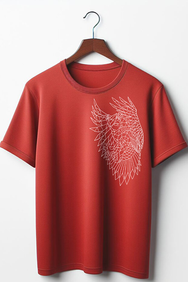 Owl Printed Crew Neck Oversize Unisex T-Shirt