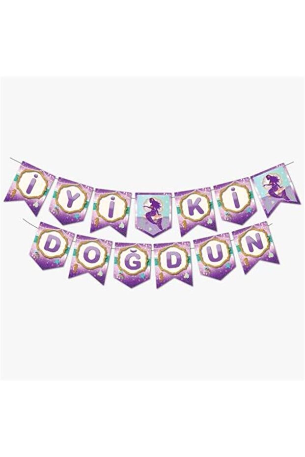 Mermaid Happy Birthday Banner 2.5 Meters