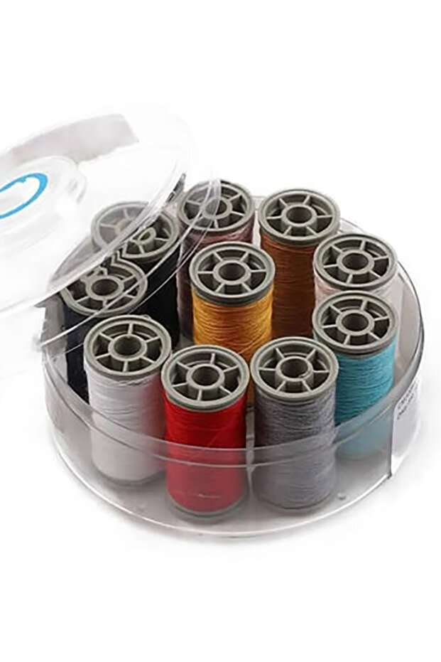 Sewing Thread Set Boxed 10 Colors Spool Button Strut Repair Thread - 1