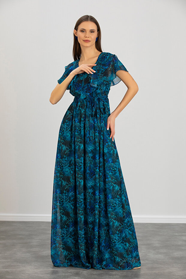 Uzun Şifon Elbise - 2