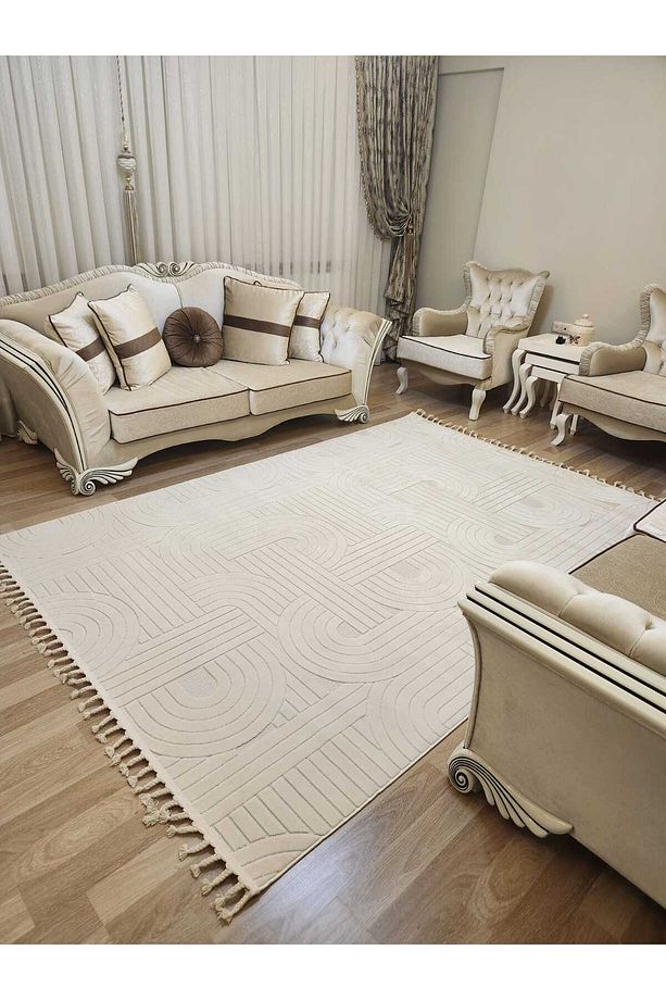 İskandinav Bambu Tarz Antialerjik Bukle Yumuşak 4 M2 Ve 6 M2 Salon Oturma-çocuk Odası Mutfak Halısı - 5
