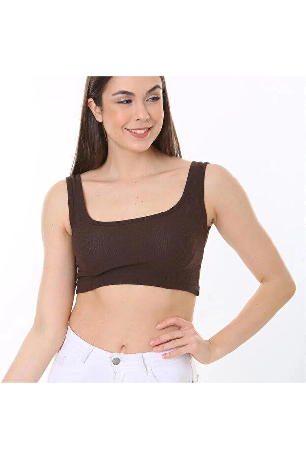 Women's Thick Strap Corded Crop Tank Top Bustier