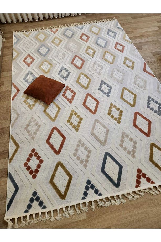 İskandinav Bambu Tarz Antialerjik Yumuşak 4 M2 Ve 6 M2 Salon Oturma Odası Çocuk Odası Mutfak Halısı - 8