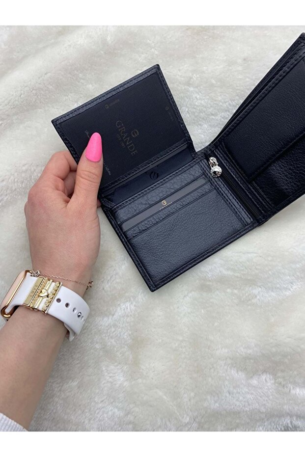 1534 Hakiki Deri Siyah Erkek Cüzdan - Siyah - Tek Ebat - St02255-siyah-tek Ebat - 1