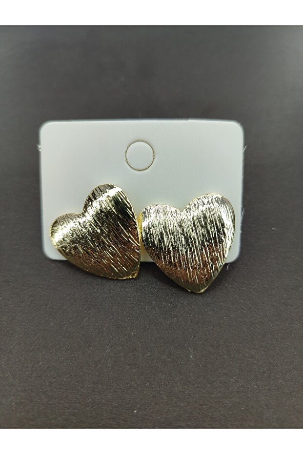 Simple Love Patterned Heart Earrings - 1