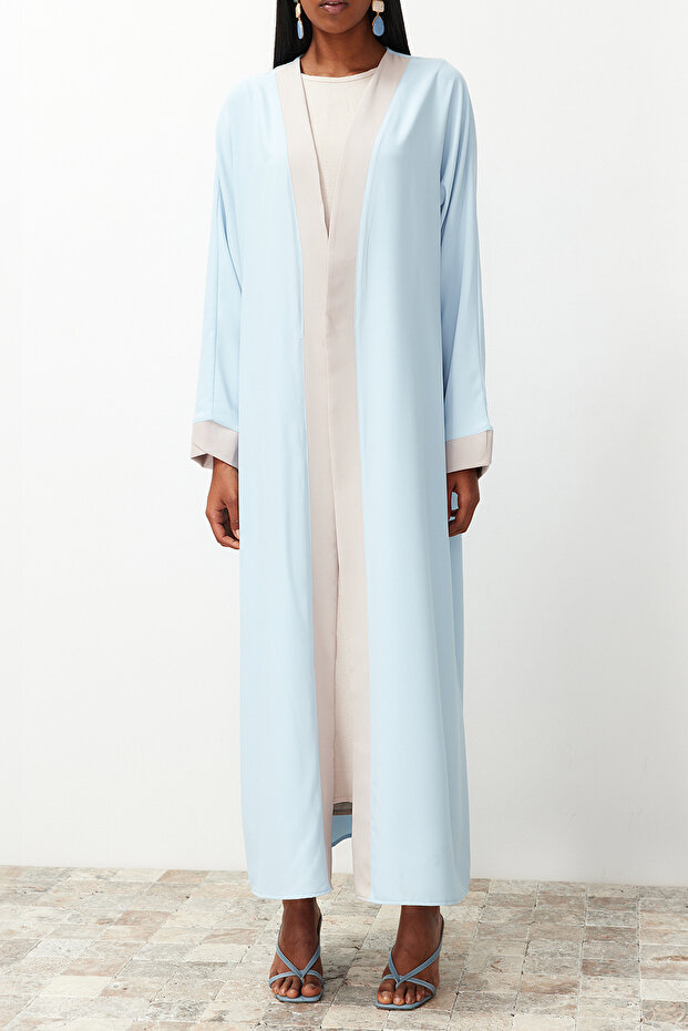 Niebieska długa jednoczęściowa czapka z daszkiem bez sukienki - Ferace/Abaya TCTSS24KF00009 - 4