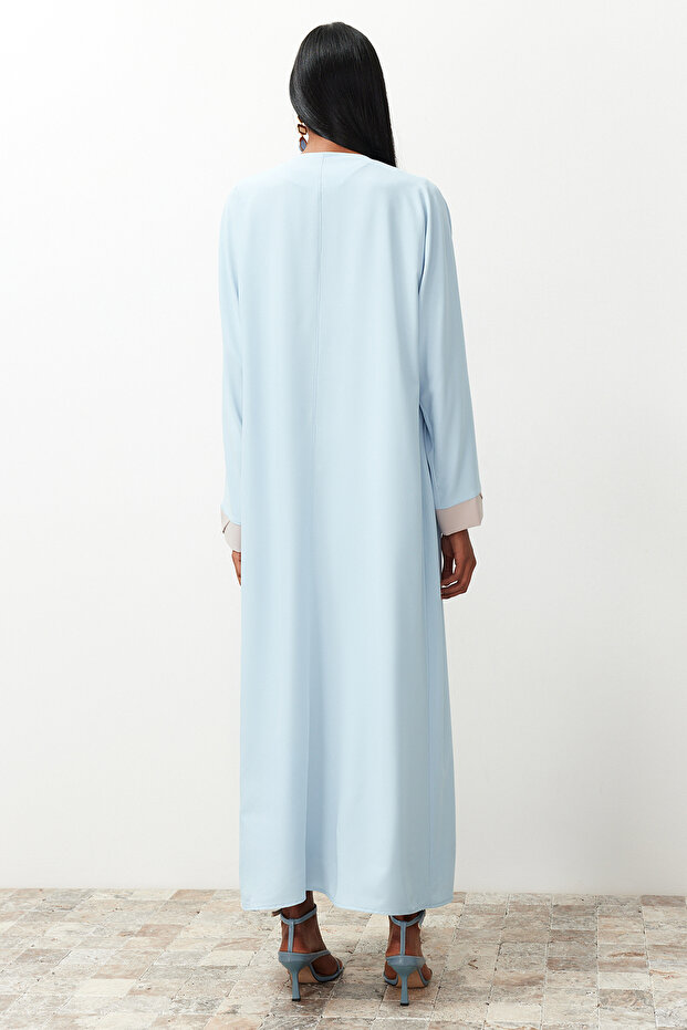 Niebieska długa jednoczęściowa czapka z daszkiem bez sukienki - Ferace/Abaya TCTSS24KF00009 - 6