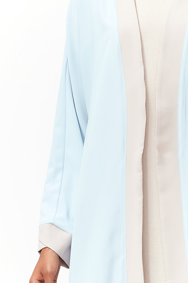 Niebieska długa jednoczęściowa czapka z daszkiem bez sukienki - Ferace/Abaya TCTSS24KF00009 - 5