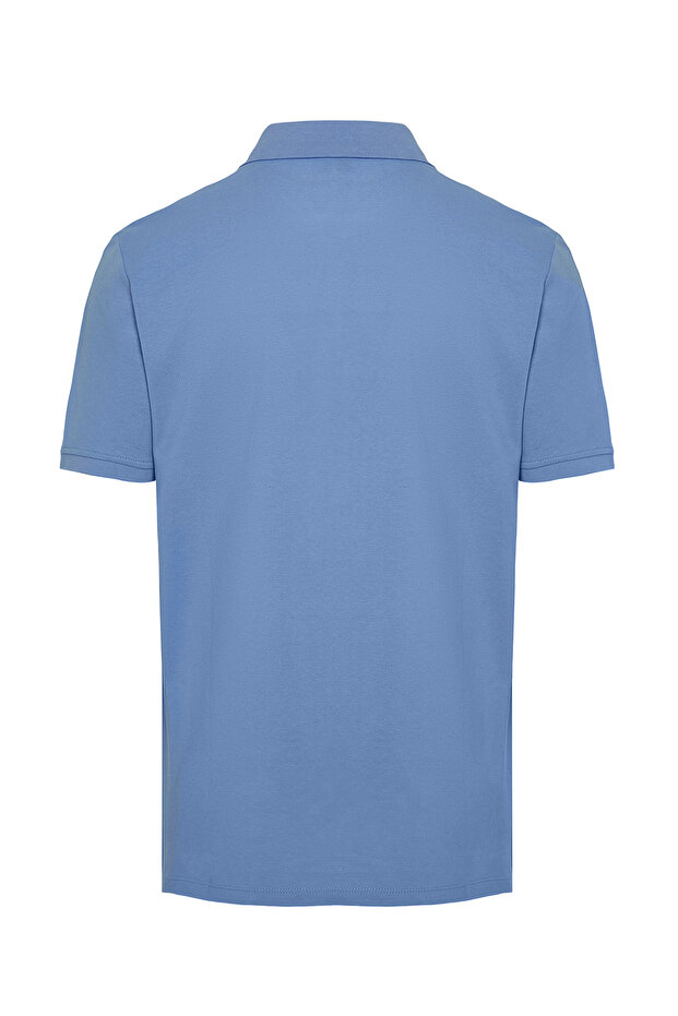 Indigo Regular/Normal Kesim Dokulu Polo Yaka T-Shirt TMNSS24PO00043 - 10
