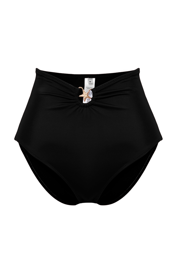Siyah Aksesuarlı Regular Yüksek Bel Bikini Altı TBESS24BA00127 - 6