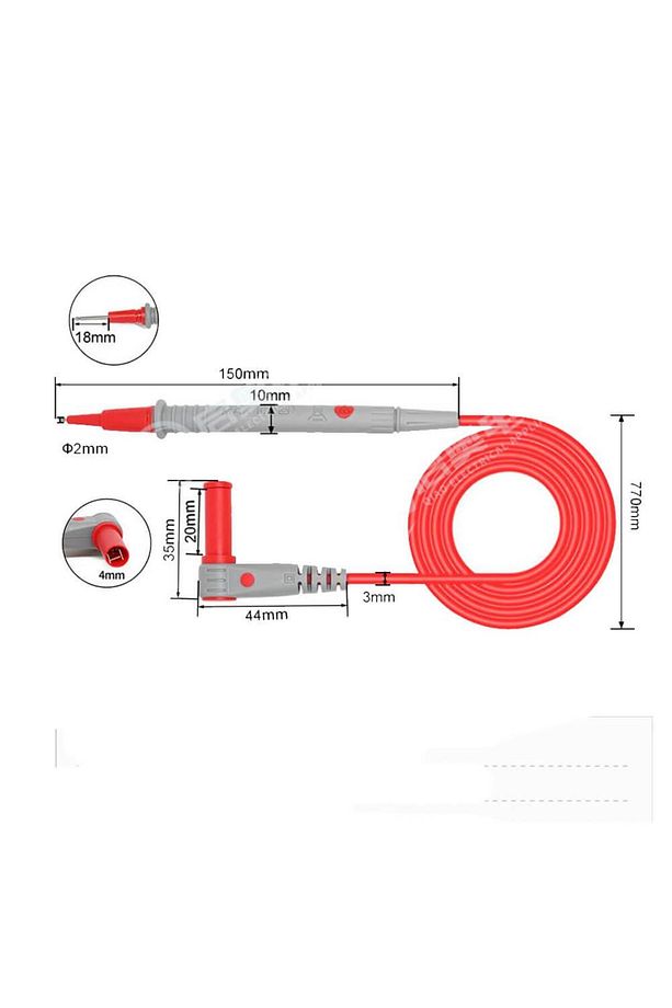 - Mastech Unı-T UT-L27 Multimetre Probu 1000V 10A Test Ölçüm Kablosu İğne Uç Prob - 6