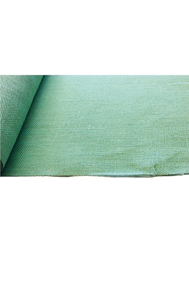Jute Fabric Burlap Cross Stitch Straw Fabric 48X100 cm Nile Green
