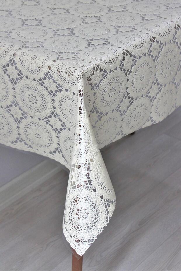PVC Transparent Coating Oilcloth Tablecloth - Motif Lace-016