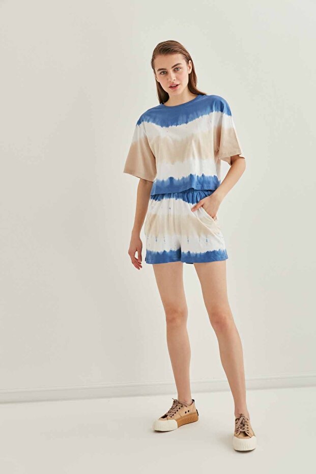 Πολύχρωμο μπλουζάκι Batik Dyeing Crop - 4