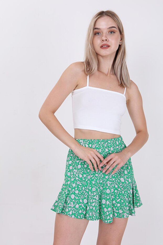 Kurzer Rock mit Blumenmuster - 3