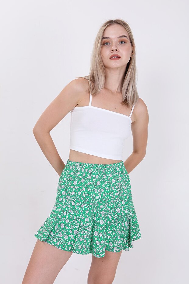 Kurzer Rock mit Blumenmuster - 5