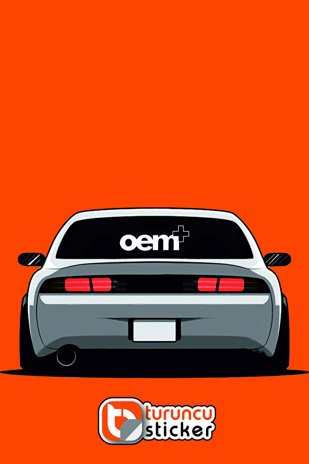 Turuncu Sticker Oem+ - Oem Plus Yazısı Araba - Motosiklet Cam Etiket ...