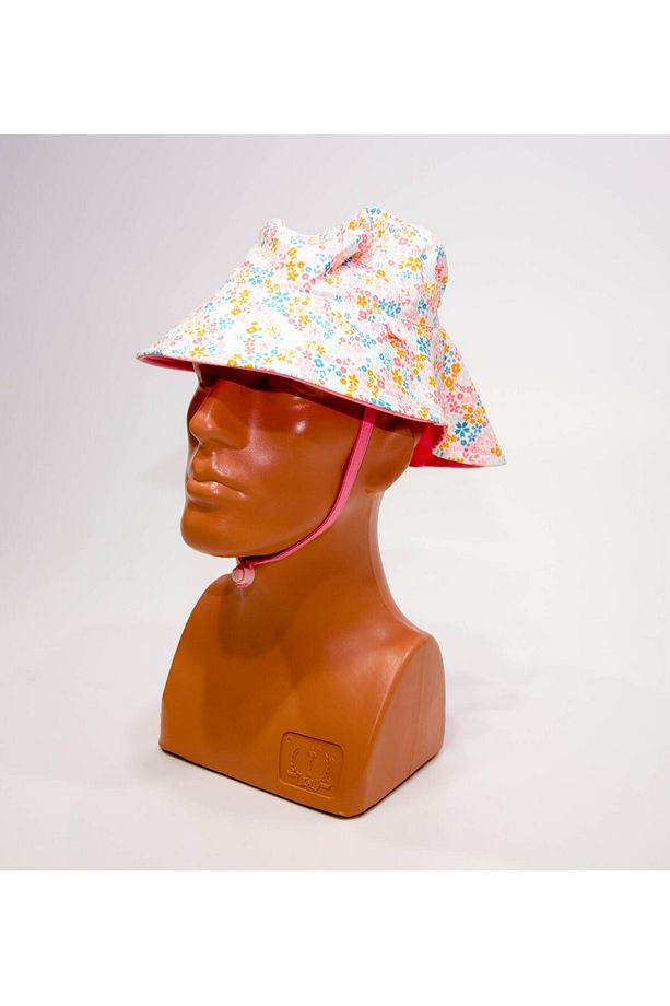 Nabaiji Bebek Uv Korumalı Şapka - Pembe / Çiçek Baskılı 3-5 Yaş 49-51cm Kafa Ölcüsü Çift Taraflı Mer - 1