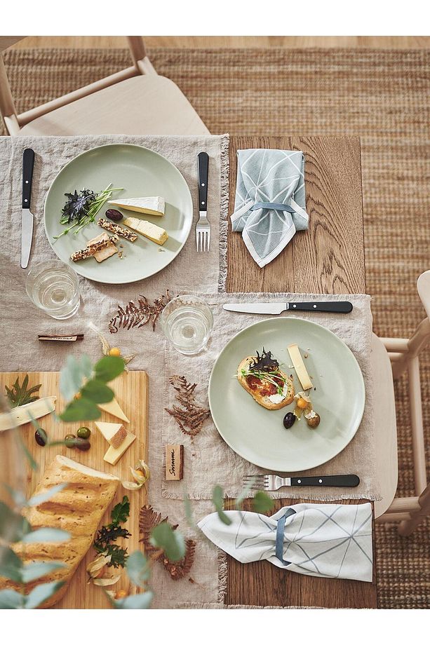 4 Adet Tabak Seti Mat Açık Yeşil Renk 26 cm, 4 Adet, Stoneware Yuvarlak Tabak Seti - 5