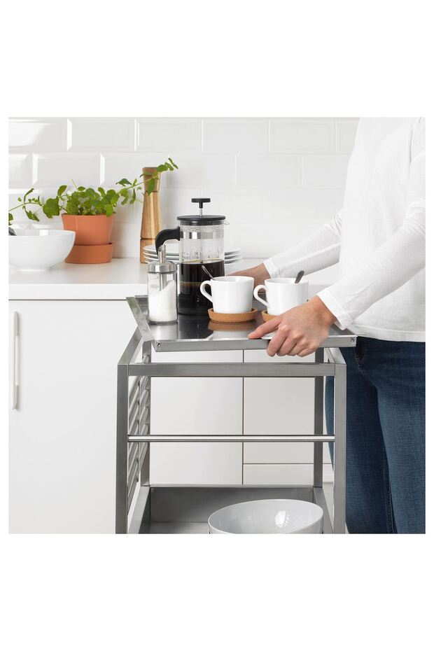 servis arabası, paslanmaz çelik, 60x40 cm - 8