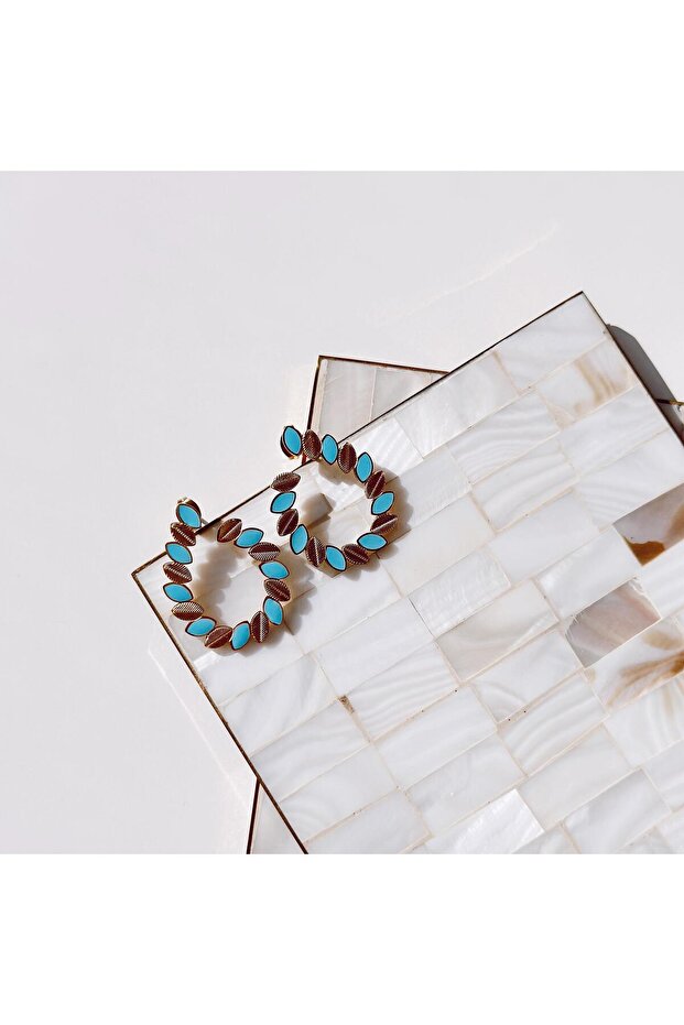 حلق ذهبي على شكل ورقة شجر - 1