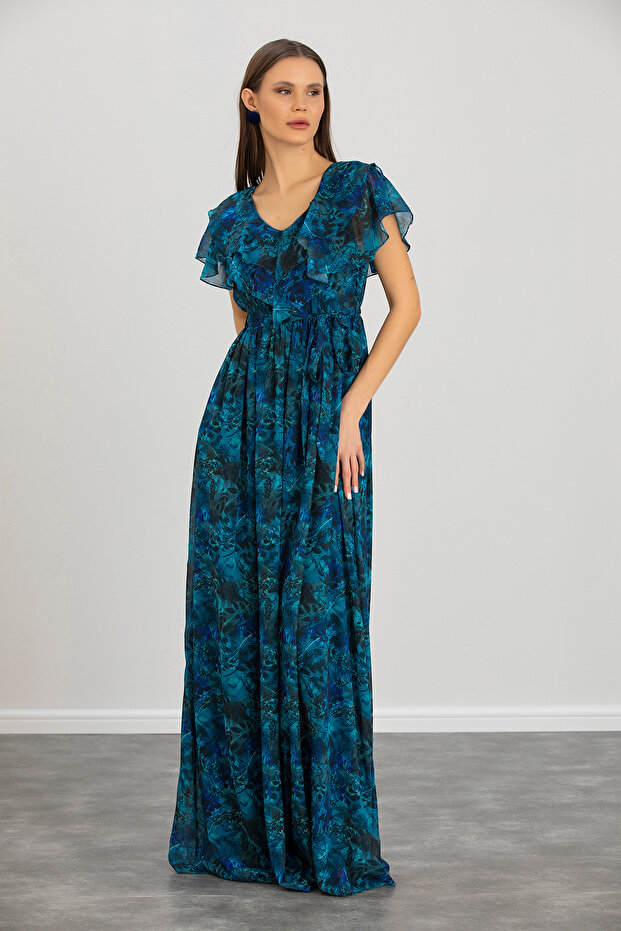 Uzun Şifon Elbise - 4