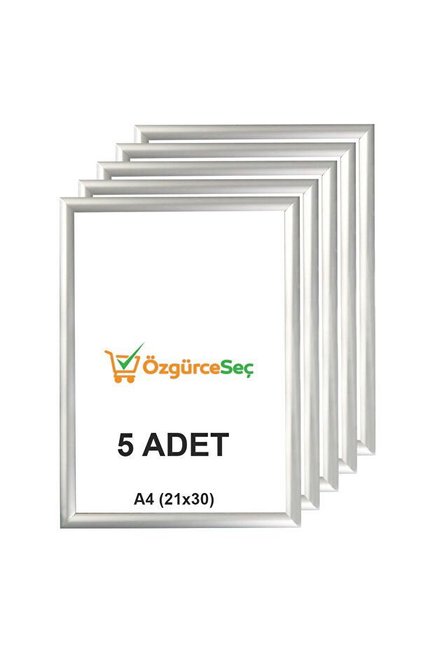 إطار ألومنيوم قابل للطي وزاوية 25 ملم مقاس A4 (21 × 30) رمادي 5 قطع