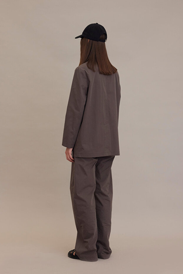 Kurtka marynarska taupe - luźny krój - 8