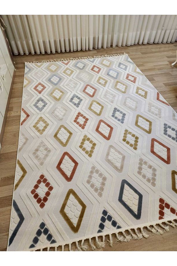 İskandinav Bambu Tarz Antialerjik Yumuşak 4 M2 Ve 6 M2 Salon Oturma Odası Çocuk Odası Mutfak Halısı - 5