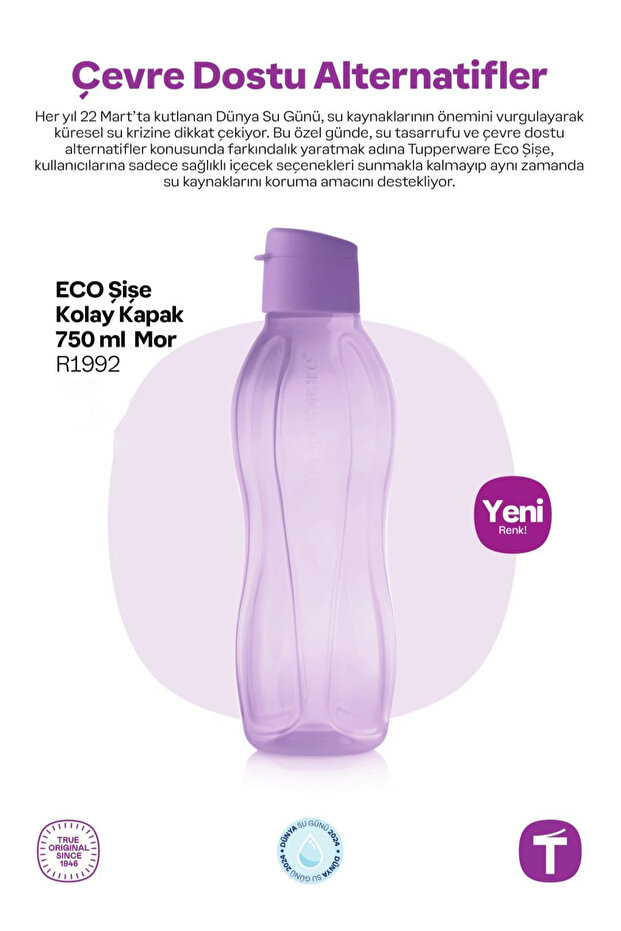 Eco Bottle Su Şişesi (750 ML.) - Mor
