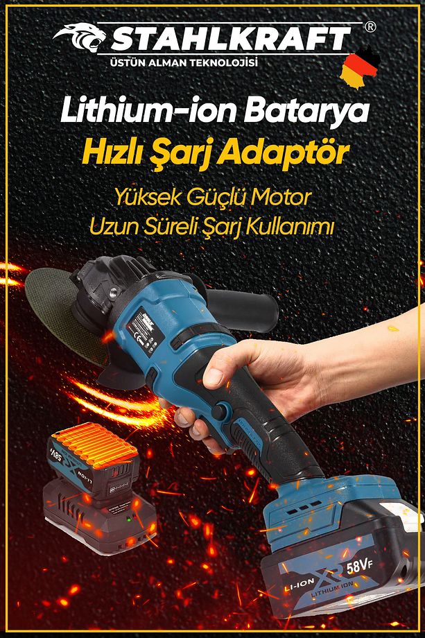 STH 9930 58 Vf İkili Ultra Set Şarjlı Taşlama Şarjlı Somun - 4