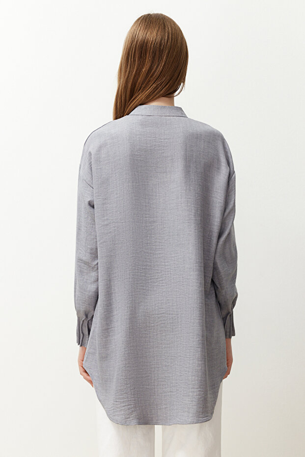 Túlméretes szürke len Aerobin ing - TCTSS24TG00065 - 7