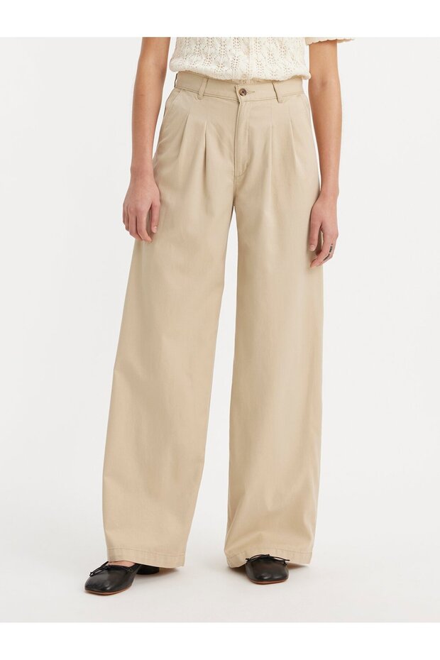 LE HIGH BAGGY Women's / Girls Beige Jeans