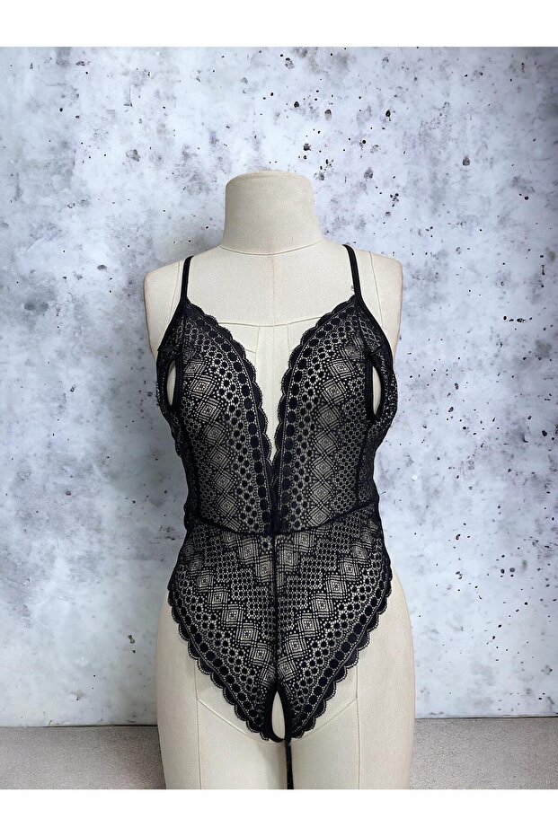 Dámské krajkové efektní speciální zóny otevřené Babydoll - 4