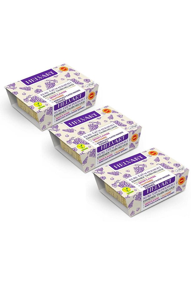 Helvart Şeker Ilavesiz Üzüm Pekmezli Tahin Helvası 175 G X 3 Adet - 1