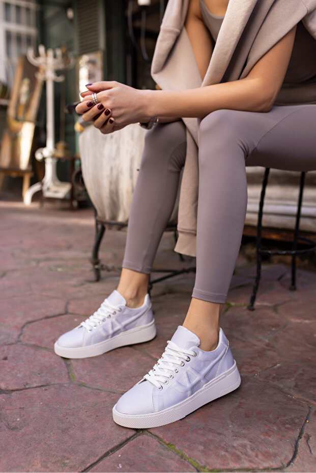JACİB Women's Silver Satin Sneakers