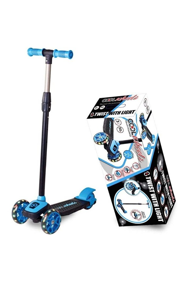 Height Adjustable 3 Led Blue Scooter - 3 Wheels, Ages 6+