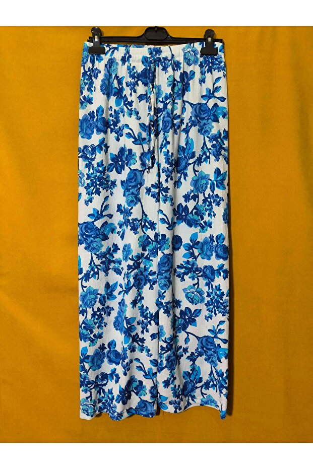 Blue Floral Patterned Kimono Set - 4