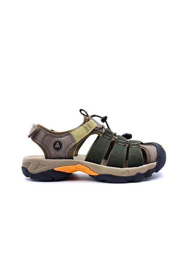 Burnu Kapalı Bej Haki Yeşil Erkek Outdoor Trekking Spor Sandalet - 1