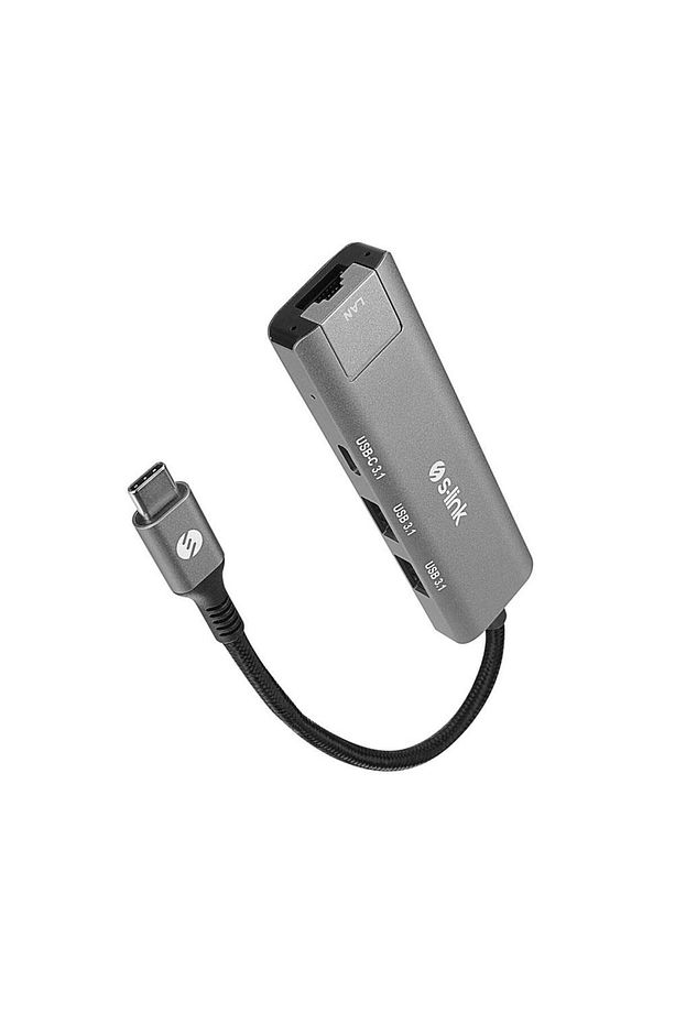 SWV-USBC032 Metal Type-C to 2*USB3.0 + 1*USB-C 10/100/1000Mbps Gigabit RJ45 Adatör - 2