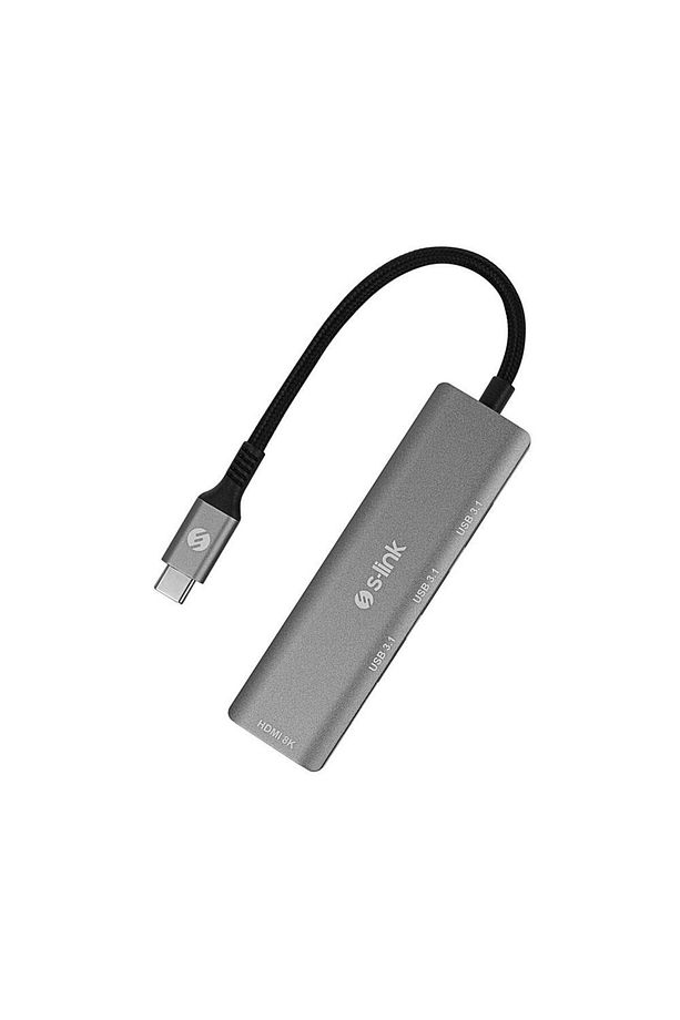 SWV-USBC033 Gri Metal Type-C to 3*USB 3.0 HDMI 8K Adaptör - 2