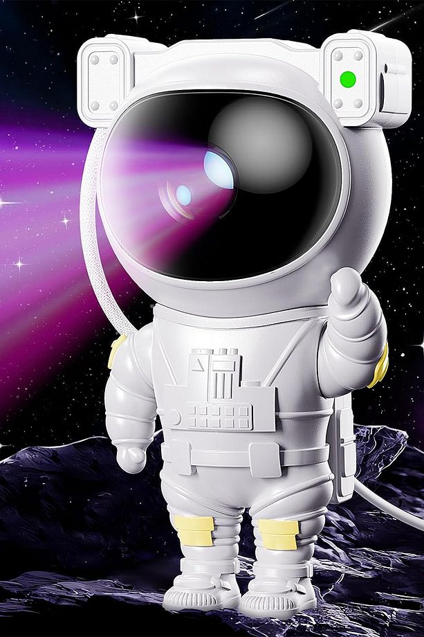 Çocuk Odası Aydınlatma Astronot Kumandalı Gece Lambası Duvar Tavan Yansıtma Projeksiyon Lambader - 1