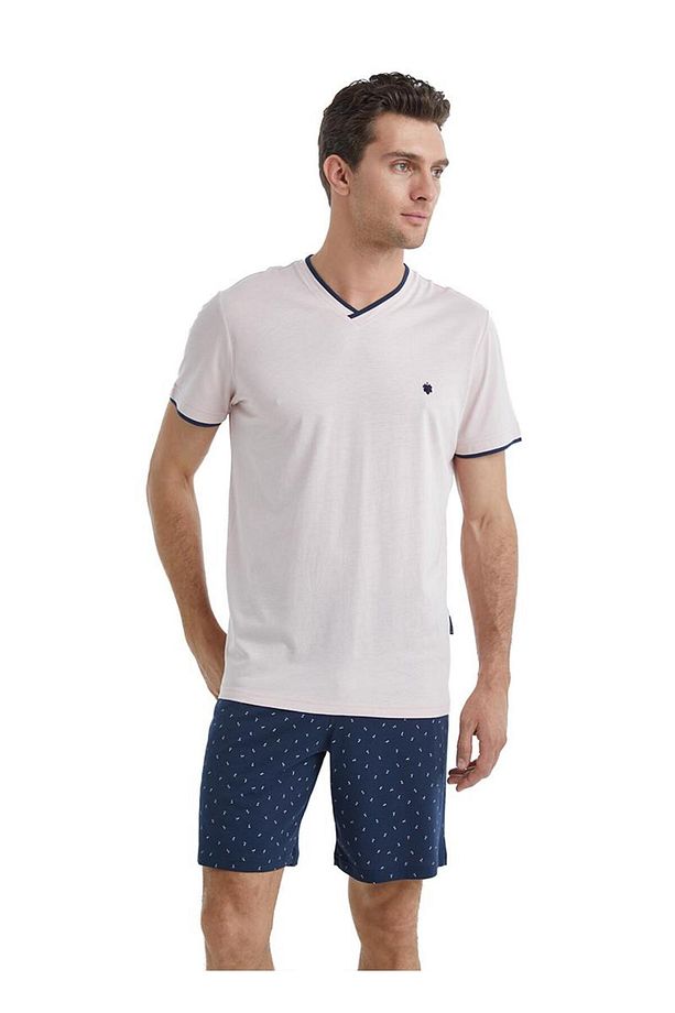 Erkek Kısa Kol Şortlu Pembe Pijama Takımı C8T4N5O04 - 5